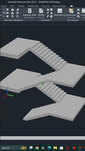 Create a 3D Staircase using Autocad and Advance steel software .