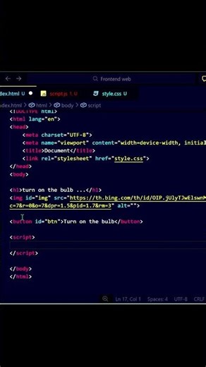 JavaScript Mini Project: Turn On the Bulb 💡#shorts #youtubeshorts