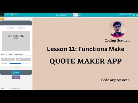 Code.org Lesson 11 Functions Make || Unit 4 - Variables, Conditionals, and Functions ('22-'23)
