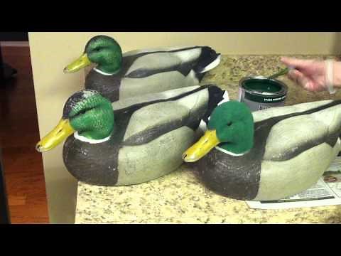 Flocking the head of your Duck Decoys