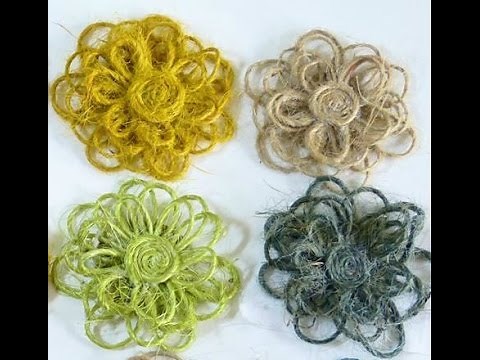 Twine flower tutorial:How to:Handmade:DIY