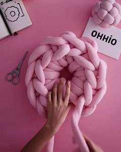 3.1M views · 14K reactions | O yeah! The O-Cushion DIY Kit is here! Shop it on our site: https://bit.ly/2MeJBI3 Each Kit comes with our illustrated instructions and just the right amout of Ohhio Braid to make a cushion in one of three sizes. If you've been waiting for an easy way to learn hand crocheting, here it is. | Ohhio | Facebook