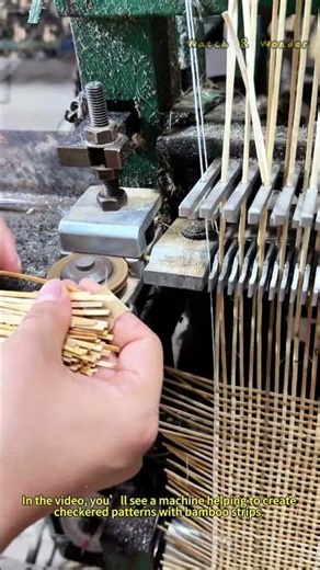 Bamboo Weaving: Creating Checkered Patterns with Machine Aid