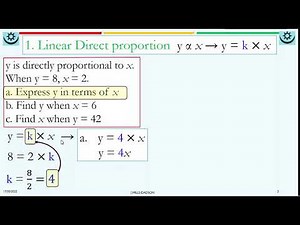 Direct Proportion 1 Part 1 Linear