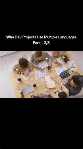 Part 3/3 ~ Why Dev Projects Use Multiple Languages ❓Topics covered: Multiple programming languages Frontend vs backend languages Python and C   in ML Mobile apps Kotlin Java C   WebAssembly with Rust Microservices languages APIs and gRPC communication Docker Kubernetes setups Legacy code and modernization