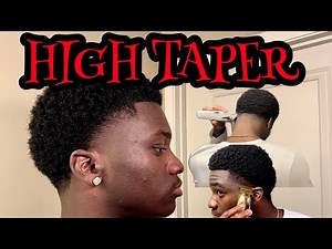 Barber Tutorial: HIGH TAPER for beginners |MINI Afro | SELF-CUT