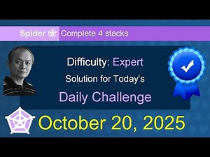 Microsoft Solitaire Collection: Spider - Expert - October 20, 2025