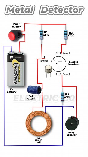 Metal detector circuit diagram #Metal #detector #Metaldetector | Electric 2.0