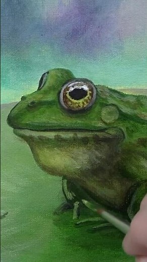 “How to Paint a Frog” acrylic painting tutorial. Full tutorial on my channel! 🐸🐸🐸 #art #shorts