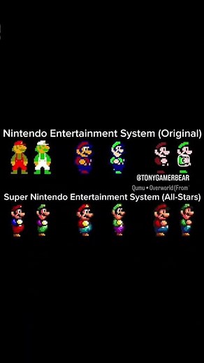 Super Mario Bros. 1-3 (1985-1988) Mario and Luigi sprites comparison #shorts #mario #luigi