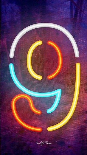 Vibrant Neon Countdown | 9 to 0 Timer with Lights #countdown #timer #shorts