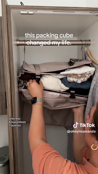 Compact Packing Cube that Converts to a Shelf | Ultimate Travel Organizer