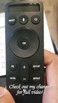 Vizio Soundbar Remote Setup!