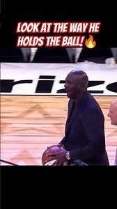 Even when he’s not playing, Michael Jordan holding the ball still commands the moment. 🔥 #GOAT AURA!
