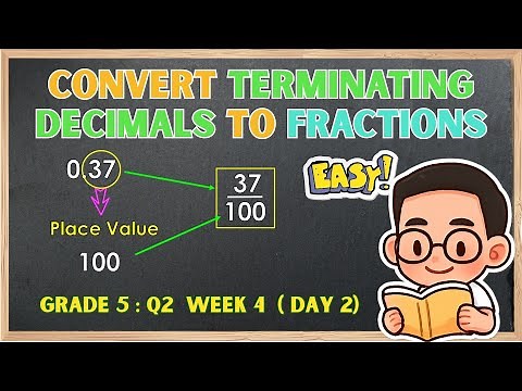 MATHEMATICS 5: QUARTER 2, WEEK 4 ( DAY 2) "Convert terminating decimals to fractions"