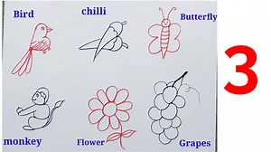 24K views · 628 reactions | How to draw different types pictures using number 3 for kids | Kids drawing | Number drawing trick for kids | Priyanka creative guru | Facebook