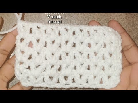 How to crochet a V stitch || TUTORIAL