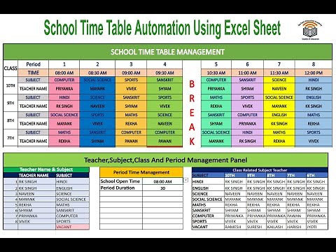 Automated School Time Table Using Excel Sheet