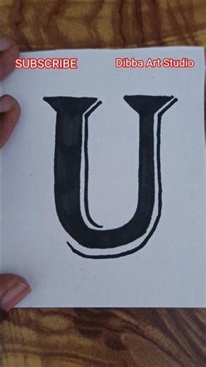 3D Drawing Letter U✏️ ।। Viral Pencil Drawing U✅ #shorts #3ddrawing #3dletter
