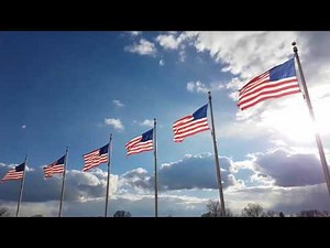 American flag waving in the wind at Washington Monument USA 🇺🇸 4k UHD Washington DC