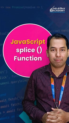 1.3K views · 13 reactions | Watch this short to see how the splice function magically manipulates arrays in JavaScript! Follow: WebSkitters Academy for more such videos! #SpliceFunction #reelsvideoシ #JavaScript #Coding #WebskittersAcademy [ javascripts, coding, reels, javascript tutorial ] | WebSkitters Academy | Facebook