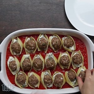 242K views · 755 reactions | Meatball Stuffed Shell Pasta  RECIPE: https://tasty.co/recipe/meatball-stuffed-shell-pasta | Tasty UK | Facebook
