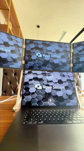 Triple monitor setup for laptops #tech