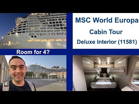 MSC World Europa Deluxe Inside (Family of 4) Cabin Tour - 11581 - full room tour #cruise #cruiseship