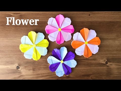 【折り紙１枚でできる】簡単 可愛い 花②の折り方 Origami Flower