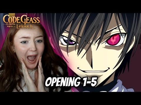 First Time Watching Code Geass Openings 1-5 🤯 REACTION