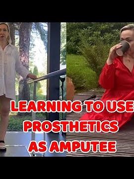 Amputee woman | adaptive prosthetic leg user | learning how to use