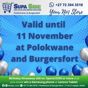 Supa SASSA Savings at your No1 Store! Get these amazing deals until 11 Nov at Polokwane and Burgersfort. Excella Cooking Oil 2L - R56.99 Save R4 Golden Cloud Cake Flour 12.5kg - R134.99 Save R2 All Gold Tomato Sauce 700ml - R29.99 Save R2 C&B Mayo 750g - R34.99 Save R3 Bokomo Corn Flakes 1kg - R44.99 Save R5 Selati Brown Sugar 5kg - R92.99 Save R7 E&OE and T&C Apply. We reserve the right to limit the quantities sold. No Bulk purchases. #supaprices #supavalue #supaservice | SupaSave Polokwane & B