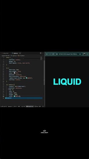 Liquid Text Fill Effect 💧 | CSS Creative Animation