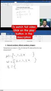 Natural vs Whole vs Integers | Explained in 30 Seconds