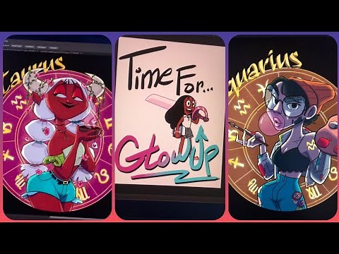 Audity Draws (Zodiac Signs and Cartoon Glow ups) | TikTok Art Compilation #4 from @auditydraws
