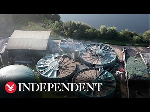 Drone footage shows damage sustained after explosion at recycling plant in Oxford