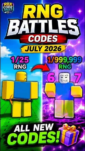 🔥 ALL WORKING RNG Battles Codes (July 2026) 🎁 FREE Rewards #roblox #codes