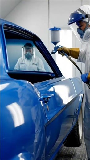 From Rust to Blue Beauty | Timelapse Classic Car Restoration #carrestoration #clasiccars #shorts