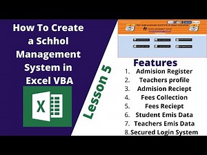 How To Create A School Management System In MS Excel And VBA Lesson 5
