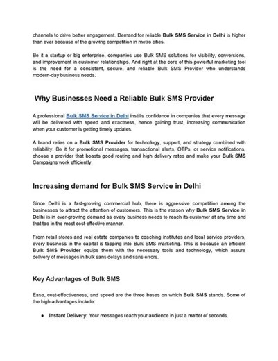 Top Bulk SMS Provider for Modern Business Growth