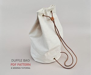 Duffle Bag PDF Sewing Pattern & Tutorial | Instant Digital Download | Round Duffel Barrel Backpack | Camping Travel Bag | Canvas Sports Baga - Etsy