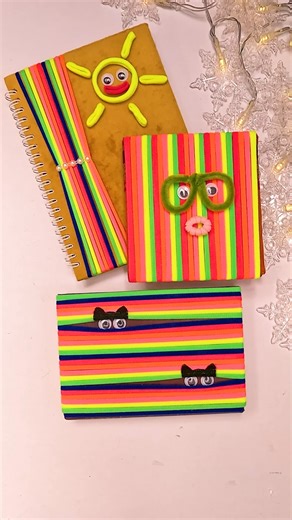 DIY Notebook Cover Design with Elastic Rubbers 📒✨ #shorts