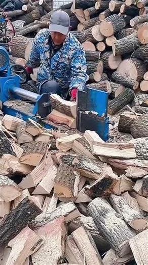 Machine splits wood with double efficiency!