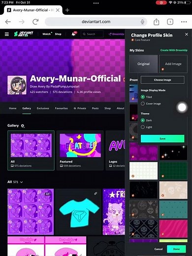 How to deviantart changed new profile skin