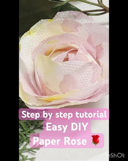 Easy DIY Paper Rose 🌹 | step by step tutorial #DIYFlower #EasyDIY #PaperCraft #Shorts #craftflower