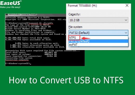 How to Format USB to NTFS & Convert USB to NTFS in Windows 10/11 (All 4 Ways)