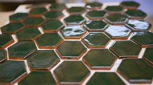 Clay Squared's handmade tile feels original to your home. You’ll love the glaze colors and tile shapes of Clay Squared to Infinity’s handmade tiles. Made in Minnesota, USA. https://claysquared.com/ | Old House Journal