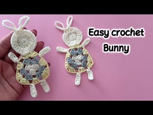 Easy Crochet Bunny Applique 🐰💖 | Step-by-Step Tutorial for Beginner