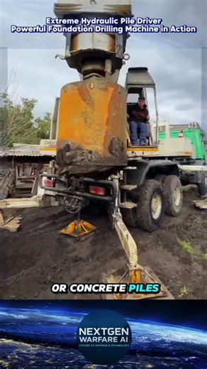 Extreme Hydraulic Pile Driver | Powerful Foundation Drilling Machine in Action