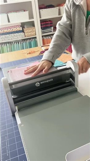 Cutting triangles from fabric is a breeze with AccuQuilt!